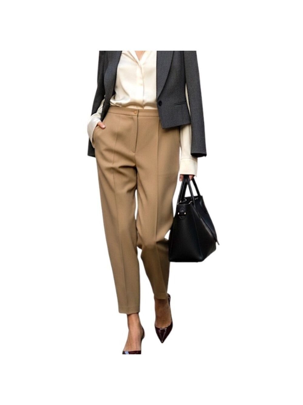 NWT vintage 80s 90s wool blend camel tan high rise classic old money trousers 18